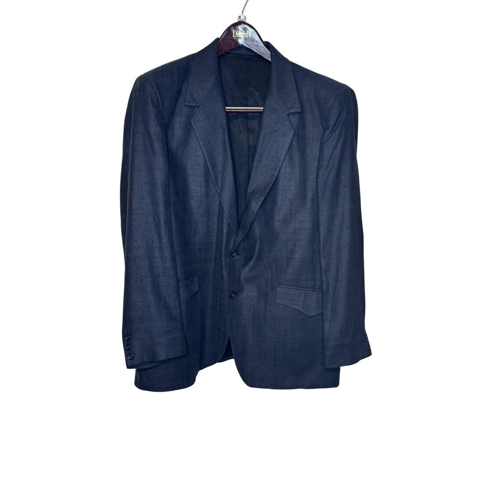 Circle S Men's Blazer‎ Jacket Single Vent Lined 2-Button Silky Coat Navy Sz. 44R